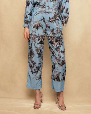 pantalon azul estampado floral 3