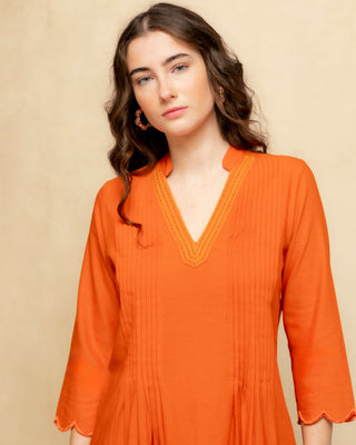 vestido naranja corto 2