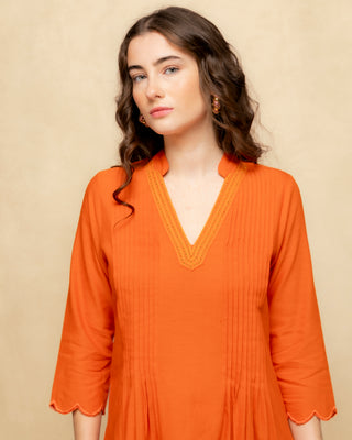 vestido naranja corto 4