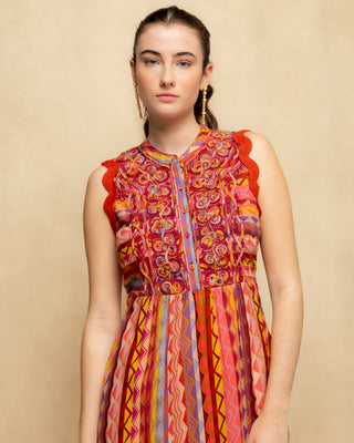 vestido estampado etnico corto 2