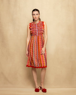 vestido estampado etnico corto 1