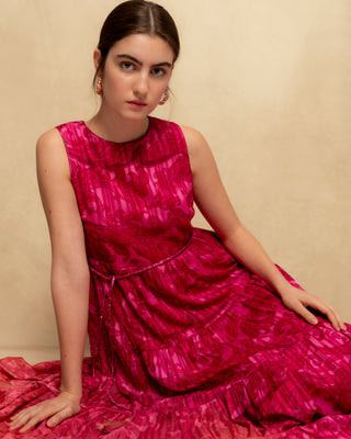 vestido midi fucsia 5