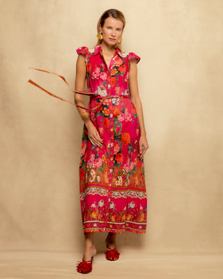 vestido largo camisero flores 1