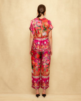 pantalon fluido estampado fucsia 5