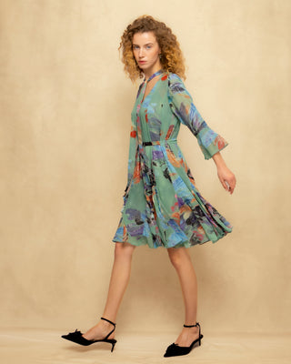 vestido verde manga larga 5