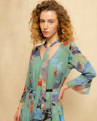 vestido verde manga larga 4