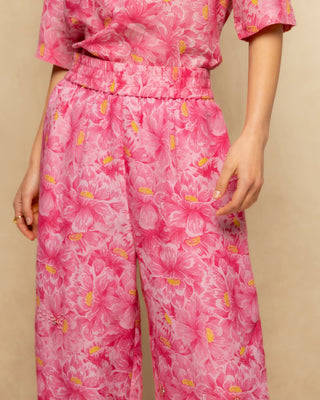 pantalon fluido estampado rosa 3