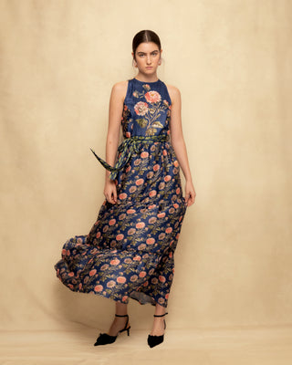 vestido largo azul marino 1