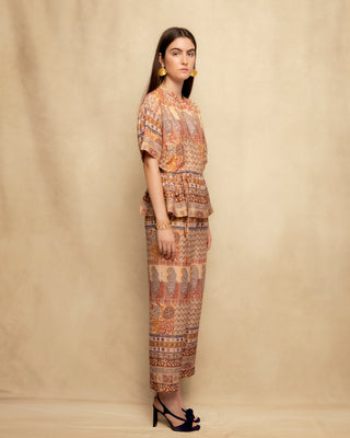 pantalon estampado marron 4