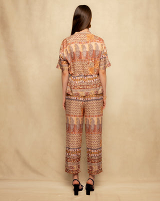 pantalon estampado marron 5