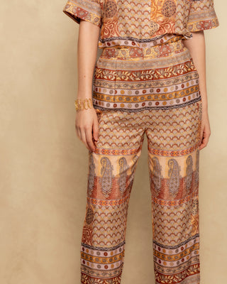 pantalon estampado marron 2