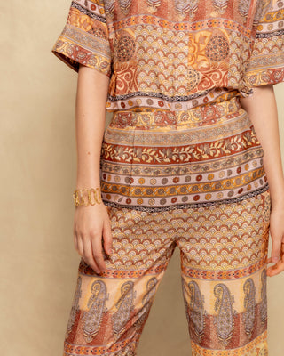 pantalon estampado marron 6