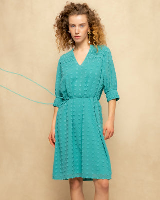 vestido lunares manga abullonada 1