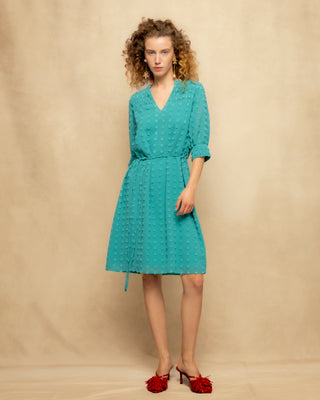 vestido lunares manga abullonada 3