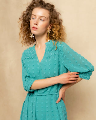 vestido lunares manga abullonada 2