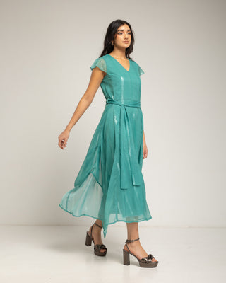 vestido largo azul turquesa 1
