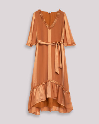vestido midi naranja 8