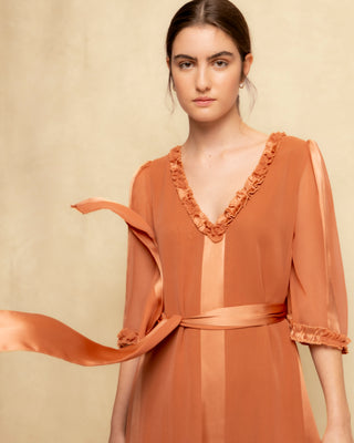 vestido midi naranja 2