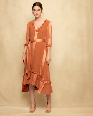 vestido midi naranja 3