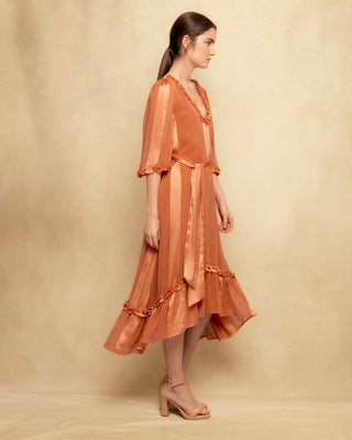 vestido midi naranja 6