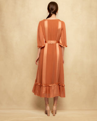 vestido midi naranja 7