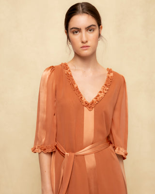 vestido midi naranja 5