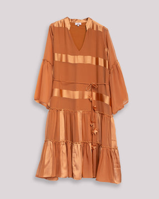 vestido naranja satinado 9