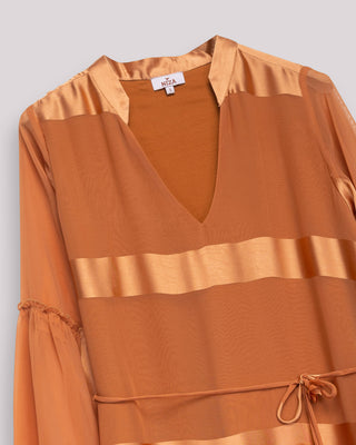 vestido naranja satinado 10