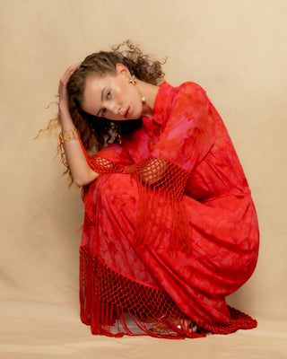 vestido midi flecos 8