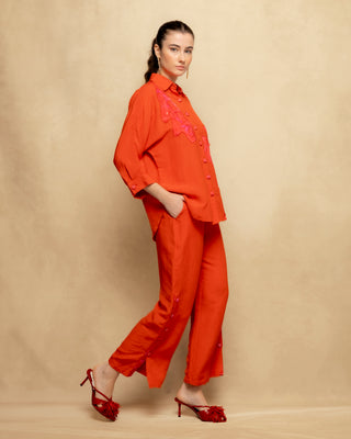 pantalon lino naranja 3