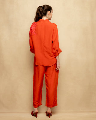 pantalon lino naranja 4