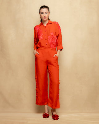 pantalon lino naranja 1