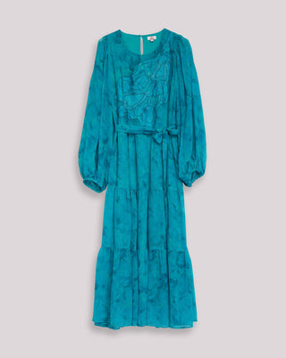 vestido midi manga abullonada 7