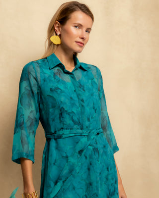 Vestido azul flores 5