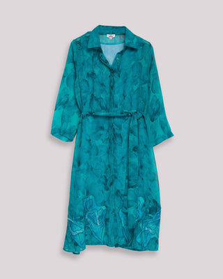 Vestido azul flores 8