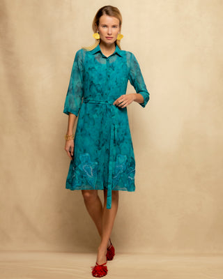 Vestido azul flores 4
