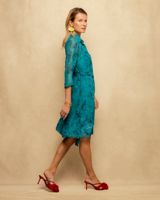 Vestido azul flores 6