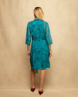 Vestido azul flores 7