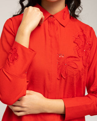 blusa roja de vestir 5