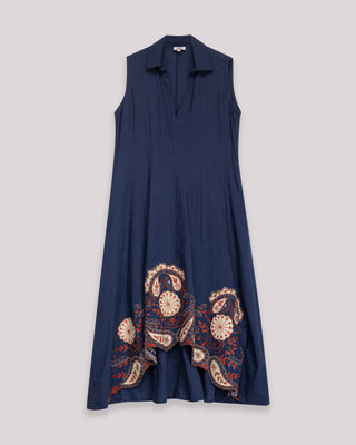 vestido azul marino midi 7