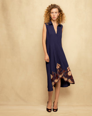 vestido azul marino midi 3
