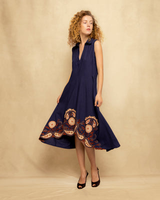 vestido azul marino midi 1