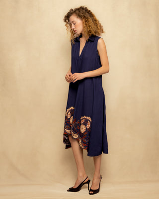 vestido azul marino midi 4