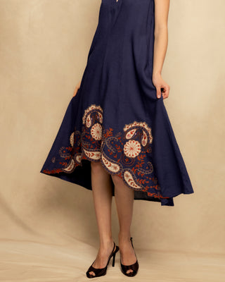 vestido azul marino midi 6