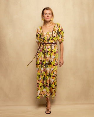 vestido largo manga abullonada 1