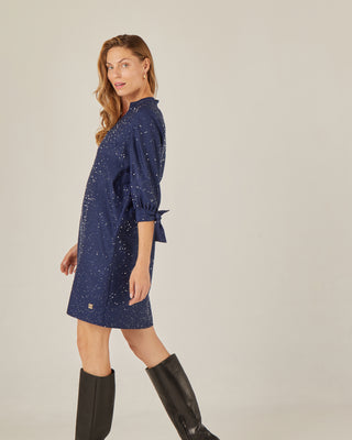 Vestido corto recto tejido lentejuelas