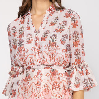 Vestido de camisa larga con cuello