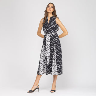 Vestido de camisa midi sin mangas