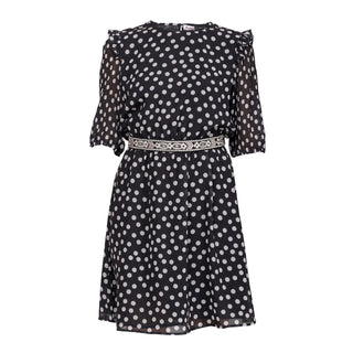 Vestido corto de cuello redondo