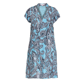 Vestido corto con pliegues